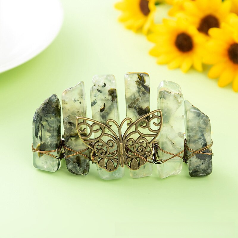 Presilha de cabelo borboleta de cristal acessório boho_voghion.com
