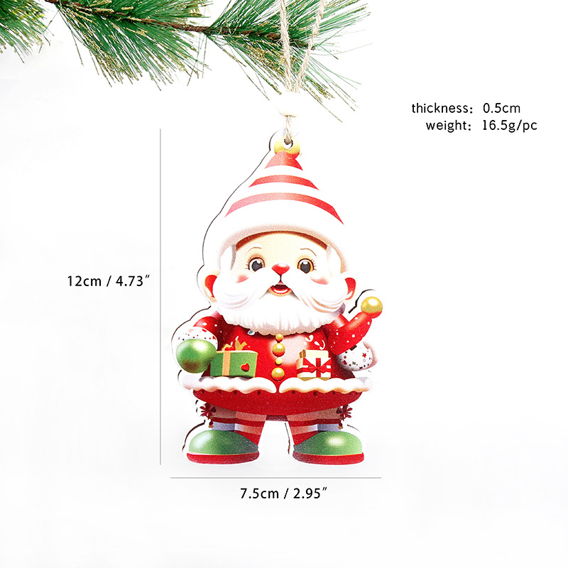 Decoraciones de Navidad de madera colgante decoración del hogar festivales artesanía de madera colgante colgante de árbol de Navidad