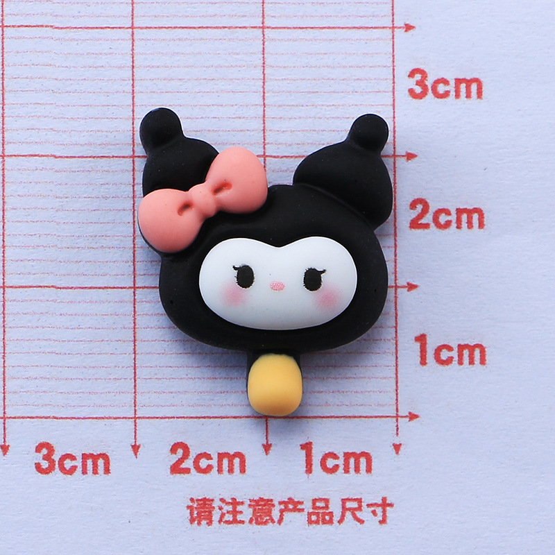 Negro y púrpura serie de dibujos animados paquete material DIY pegamento crema teléfono móvil Shell accesorios la joyería resina hecha a mano horquilla