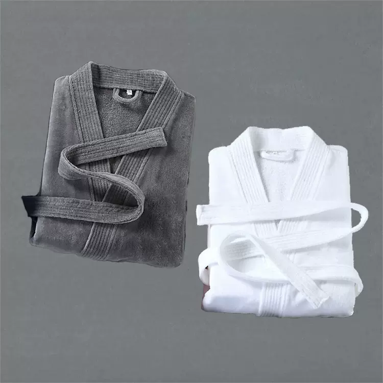 纯棉毛巾料割绒加厚酒店浴袍批发 男女士吸水美容院睡袍全棉浴衣