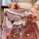 New children's clothing suit girls' fashionable Denim suit 2024 autumn clothing coat Denim short skirt two-piece suit