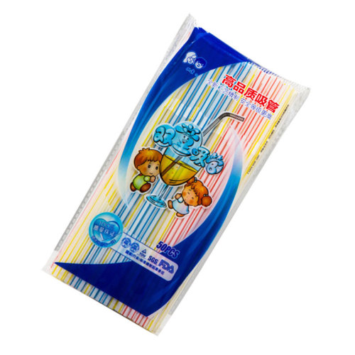 Double children's straws disposable bendable color canned drinks soy milk cola children's plastic straws wholesale