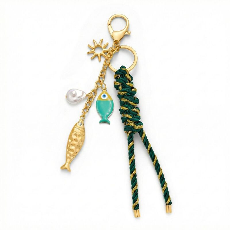Women's Beach Pendant Blue Braided Cord Gold Alloy Starfish Shell Pendant Blue Braided Knot Pendant