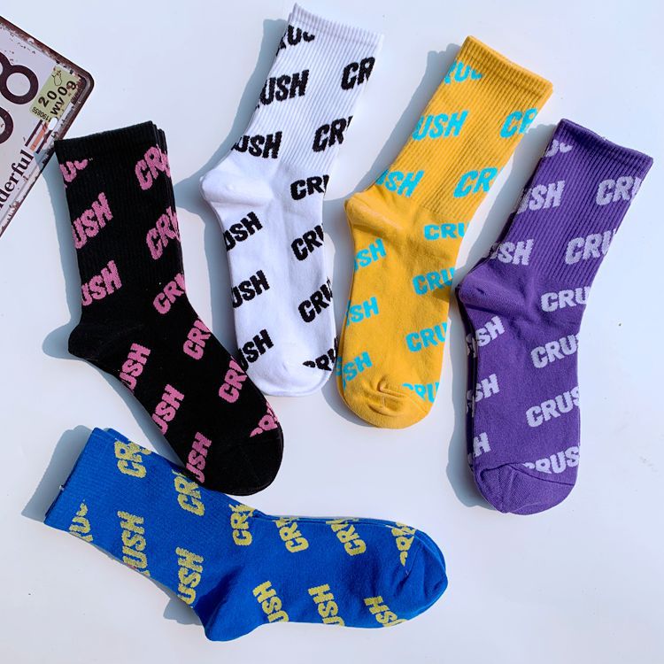 Socks for men and women in the tube tide ins college style hip hop skateboard socks sports striped street couple cotton stockings wholesale