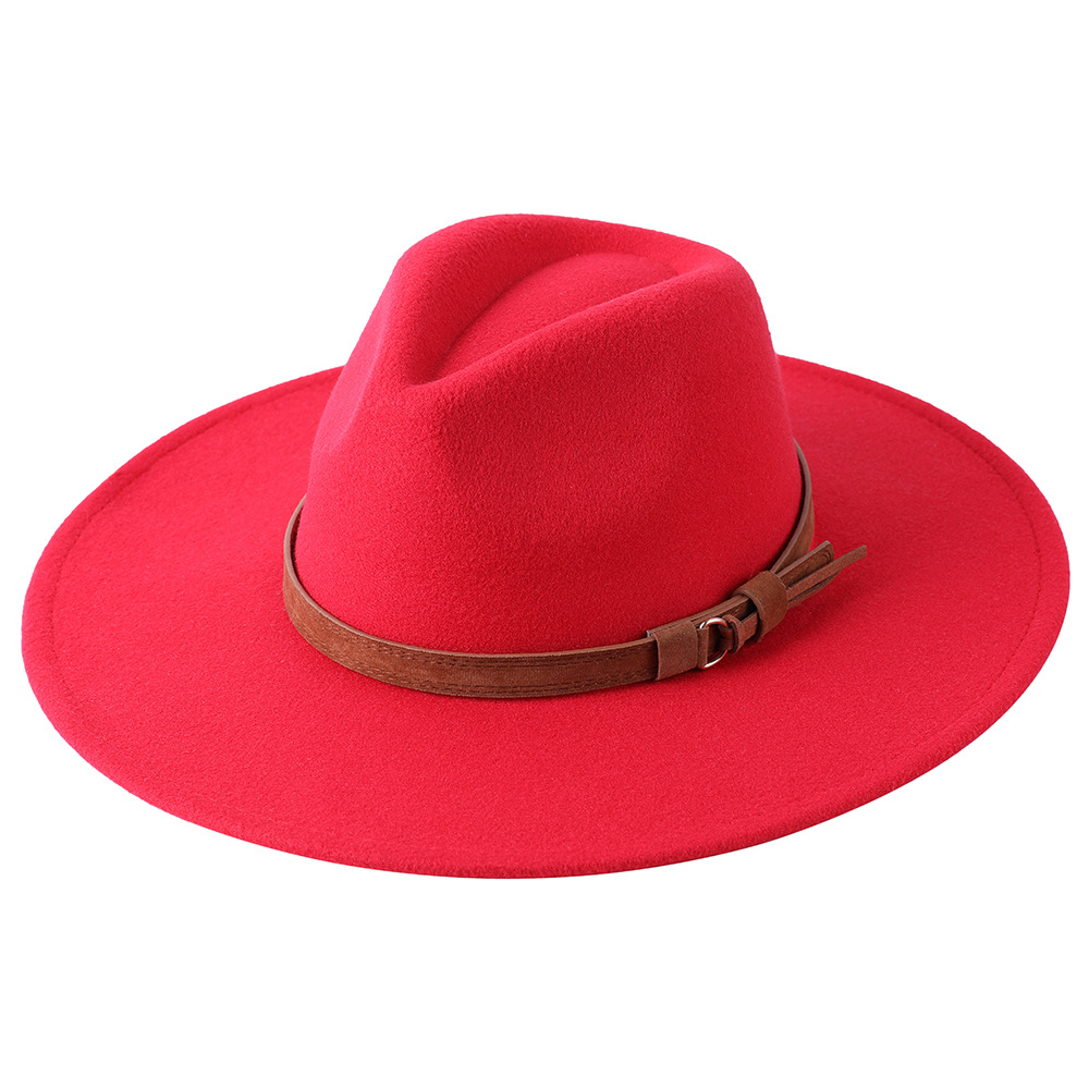 Sombrero de fieltro de ala ancha europeo-americano, sombrero de copa de lana con ala de 9 cm, sombrero de jazz unisex de otoño/invierno.