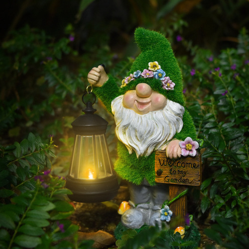 Cross-border white bearded dwarf dwarf resin ornaments crafts garden cartoon old man elf Christmas decorations