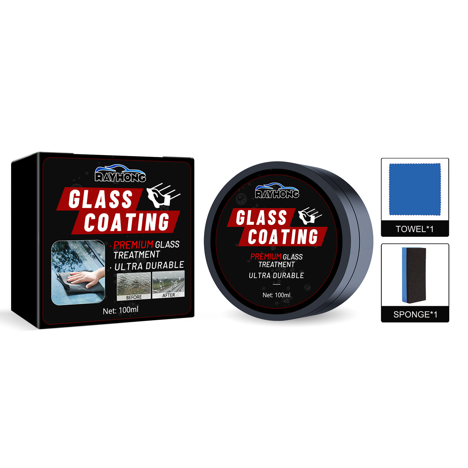 Rayhong Windshield Care Cream Dust Removal Rainproof Coating Car Anti-Splash Coating Care Brightening Cream
