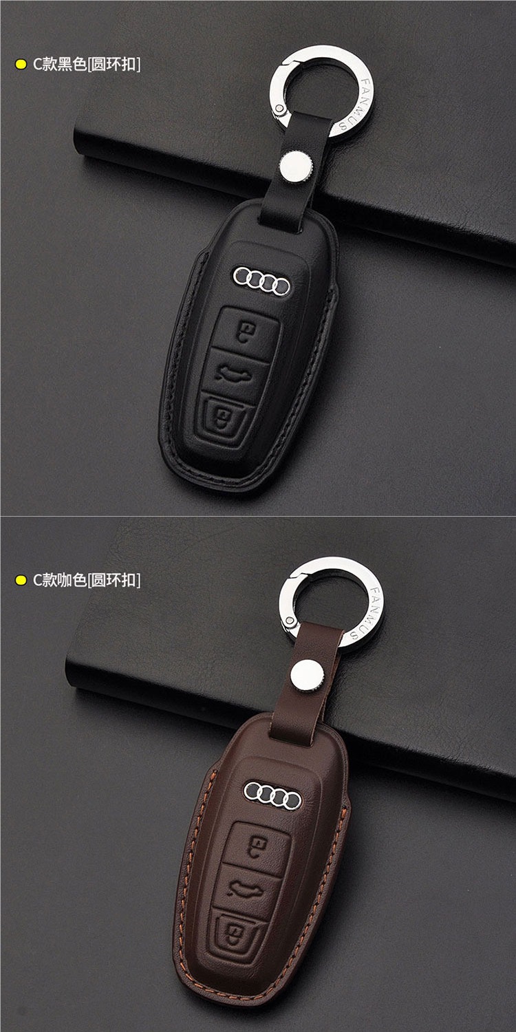 Specially designed for Audi key cases A6L Q5L A4L A8L Q4 Q7 Q8 A3L A5 genuine leather car key case cover
