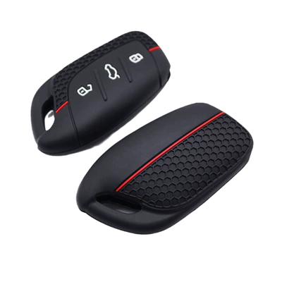 Honeycomb Pattern Silicone Car Key — Static Rod/Key Bag