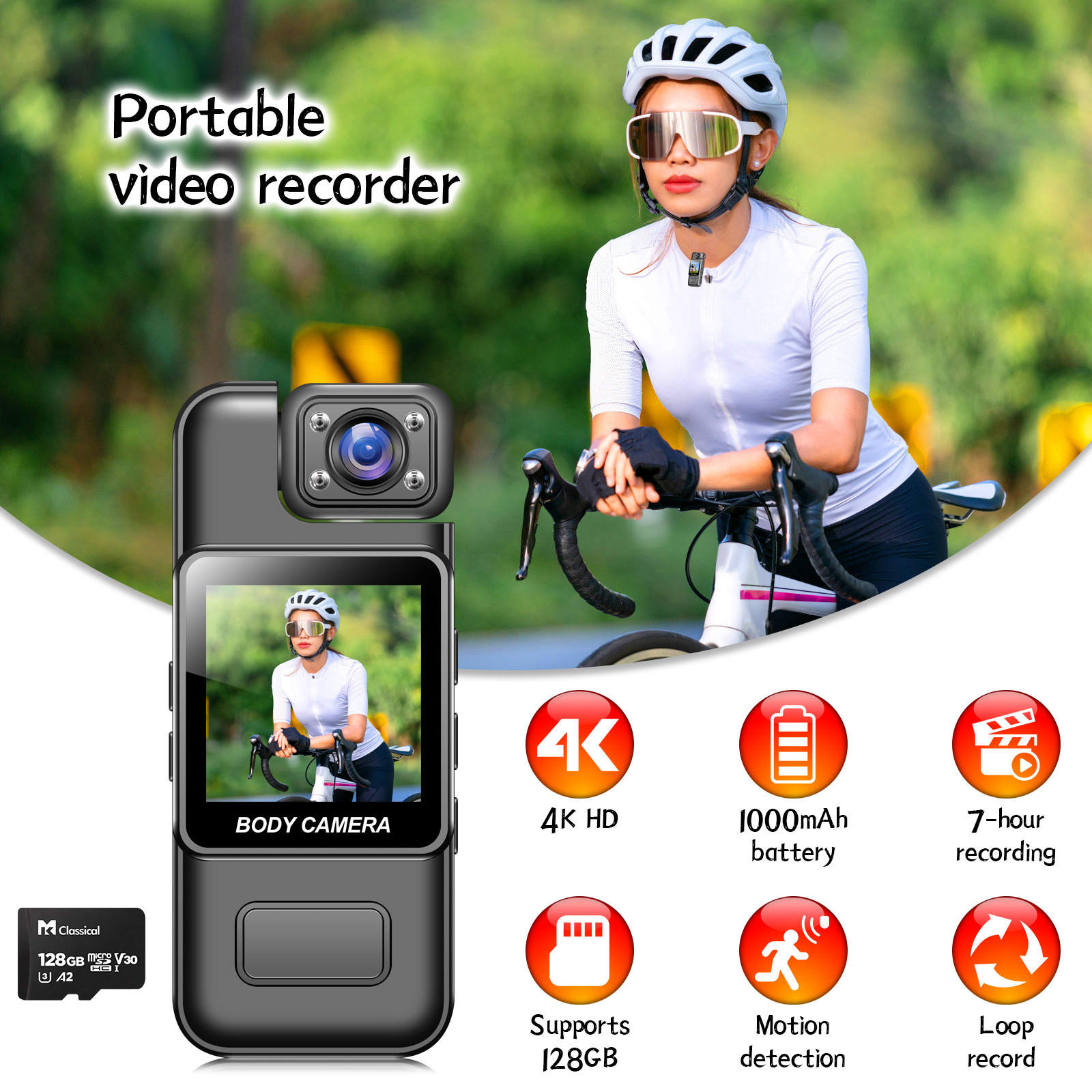 Direct recording handheld pocket small camera, back-mounted camera, high-definition infrared night vision, high-definition y3000 Specification drawing