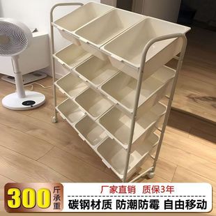 Children's Toy Storage Rack Multi-Layer Living Room Toy Bookshelf Two-In-One Storage Cart Kindergarten Storage