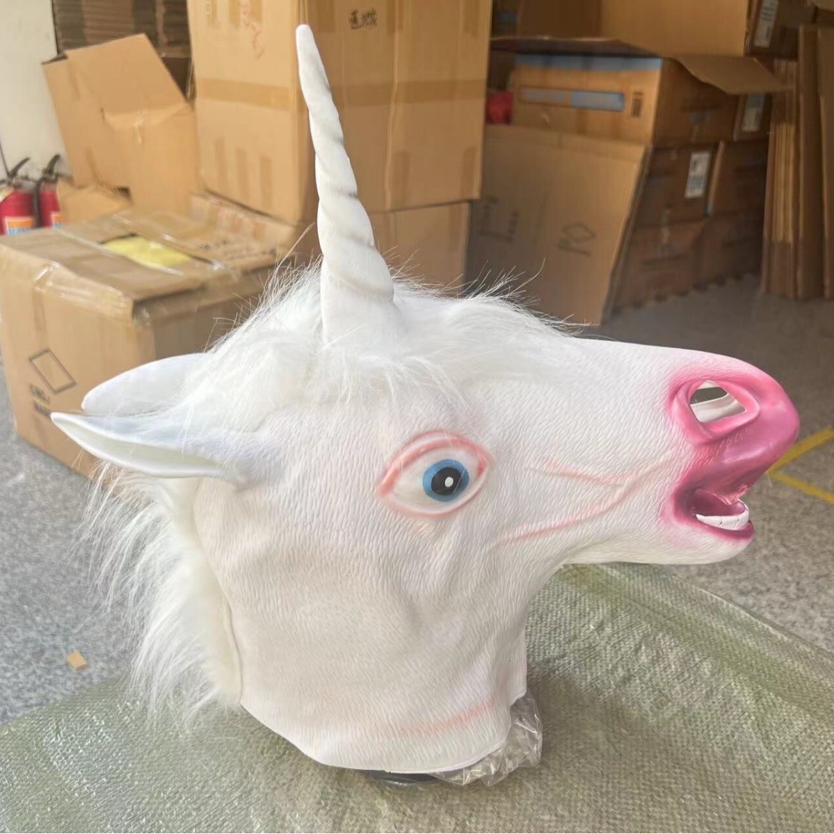 Halloween transfronterizo cabeza de caballo animal máscara de látex cara completa unicornio cara de caballo máscara de caballo cabeza de caballo al por mayor