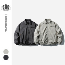 ButterTiger冬季羽绒服男翻领宽松白鸭绒日系复古飞行员外套YR011