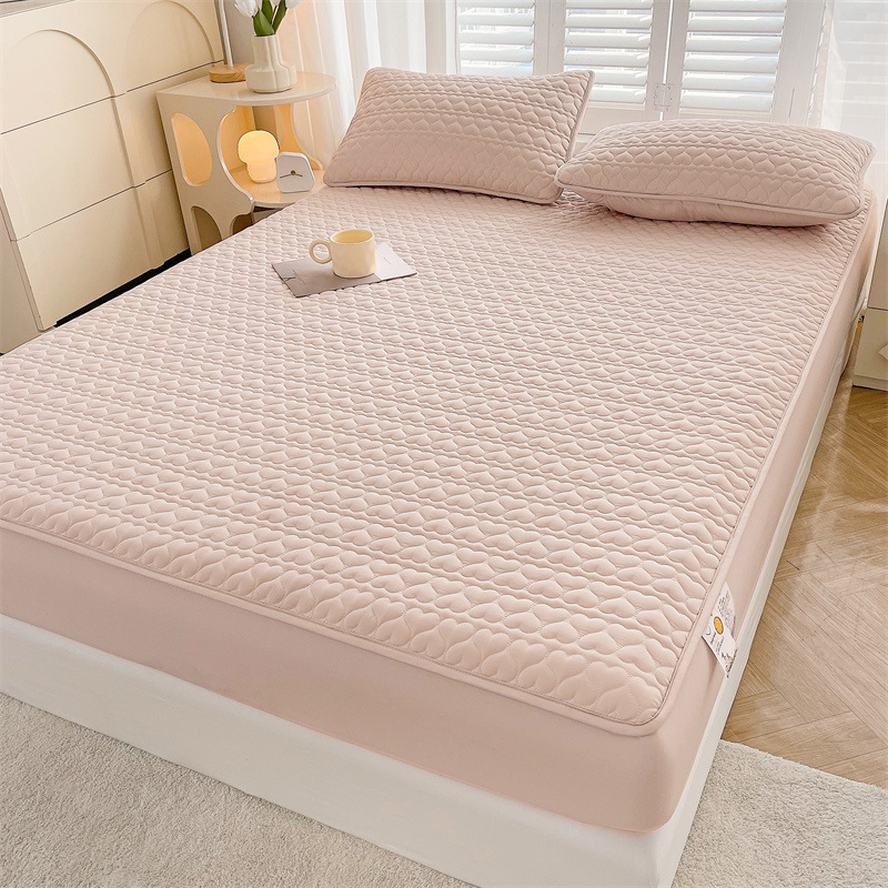 Al por mayor nueva clase A impermeable aislamiento de orina cubierta de cama acolchada engrosada Simmons colchón cubierta protectora simple color sólido colcha