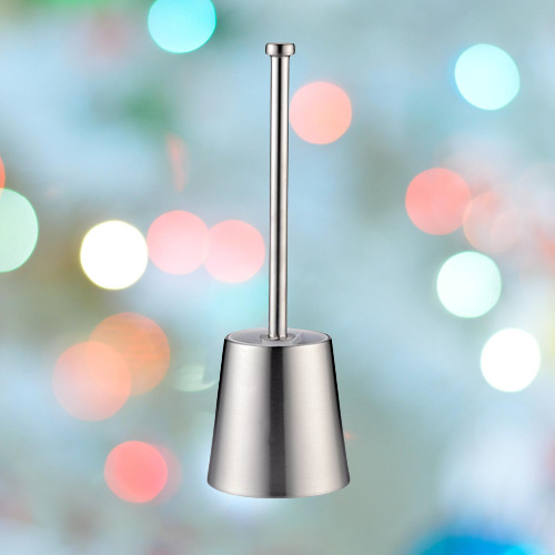 Cepillo de inodoro de acero inoxidable de doble capa transfronterizo, cepillo de limpieza de suelo, cepillo de limpieza de suelo, mango largo del inodoro sin perforación, cepillo de inodoro sin ángulos muertos