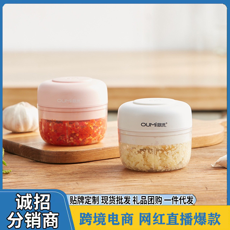 Electric Wireless Garlic Beater Mini Rechargeable Household Mashed Garlic Artifact usb Rechargeable Food Auxiliary Cooking Machine