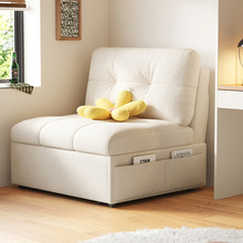 多功能沙发床两用奶油风小户型客厅可折叠床网红可伸缩阳台单人椅