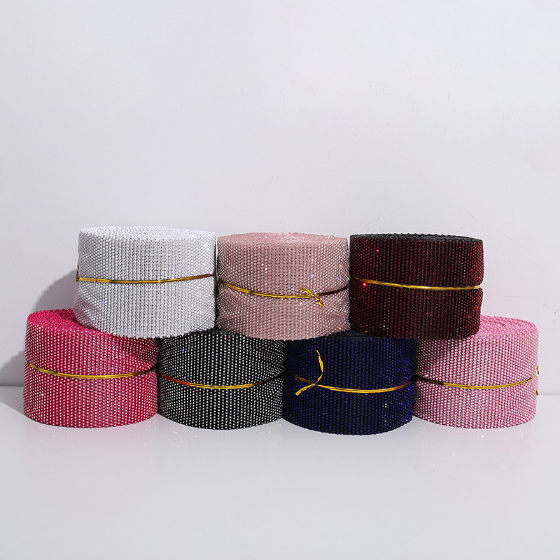 厂家直销 网红口罩材料 弹力网钻 多色超闪线钻 水钻配件彩色排钻