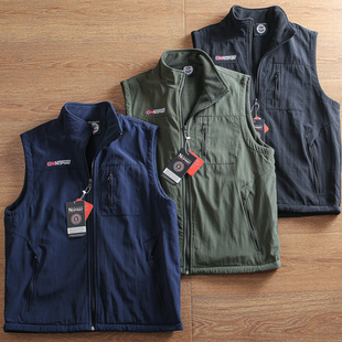 Beiou outdoor fierce goods autumn and winter men's windproof waterproof fleece-lined thick warm stand collar casual vest