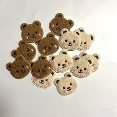 Factory wholesale sherpa towel embroidery cloth patch small bear head small lamb small rabbit clothing accessories patch 