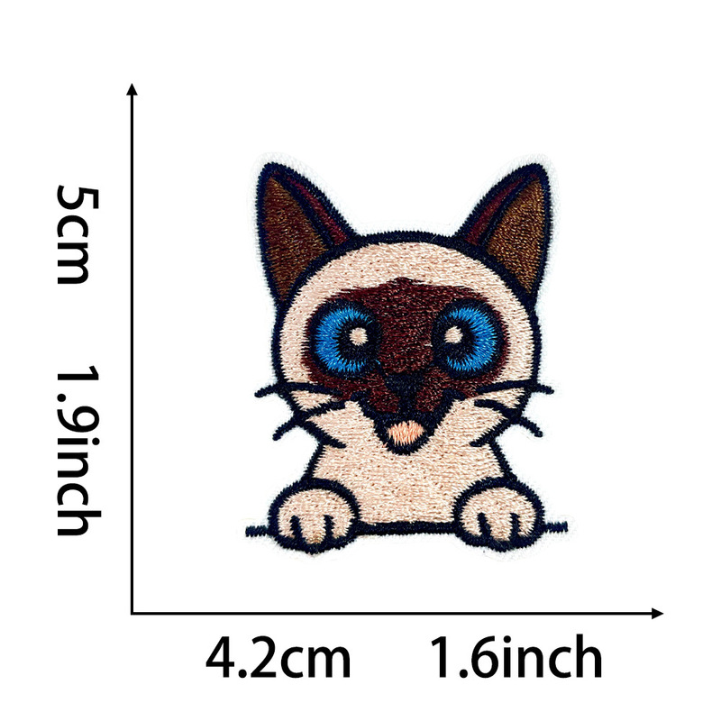 かわいい猫の刺繍布ステッカー、オレンジ猫、三色猫、黒猫など、かわいい表情の粘着アイロン接着パッチ|undefined