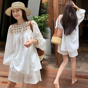 Maternity Suit Summer New Fashion Elegant Loose Two-Piece Suit Comfortable Slimming Look Suit