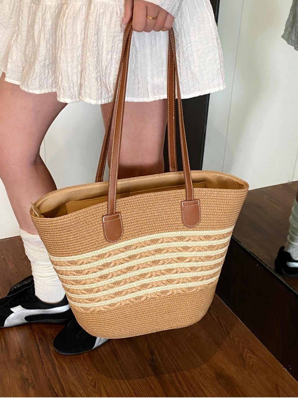 Viaje al mar vacaciones bolsa de tejido de viento mujer bolsa de paja de gran capacidad 2025 verano nuevo super caliente bolsa de mano