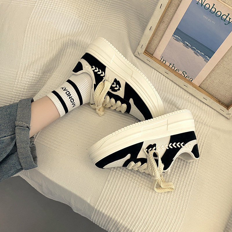 Casual Shoes Women's Platform Trainers Versatile White Sneakers_voghion.com