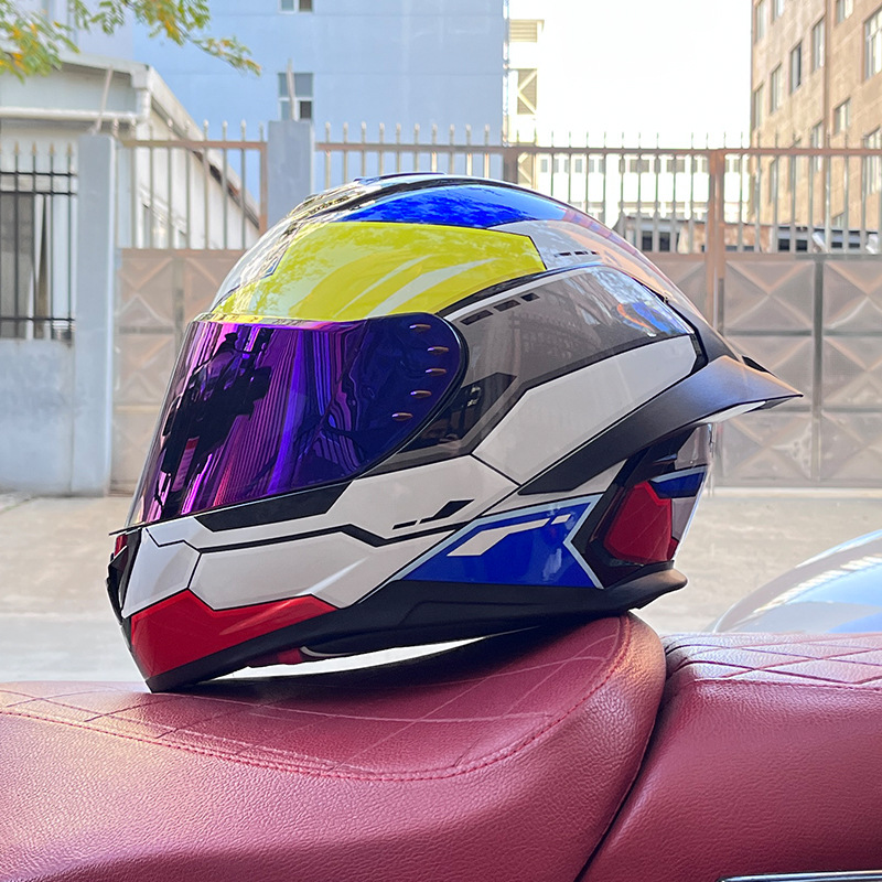 Casco de motocicleta Orz para hombres y mujeres, casco integral de verano con gran alerón trasero para todas las estaciones, certificado por DOT, transfronterizo.
