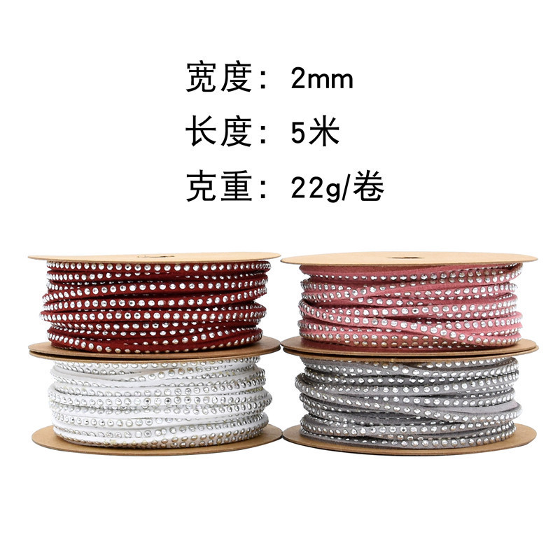 Cinta de Navidad de terciopelo coreano transfronterizo tira delgada embalaje de regalo accesorios para el cabello material de impresión de jardinería cinturón de diamantes de imitación firme 5 M