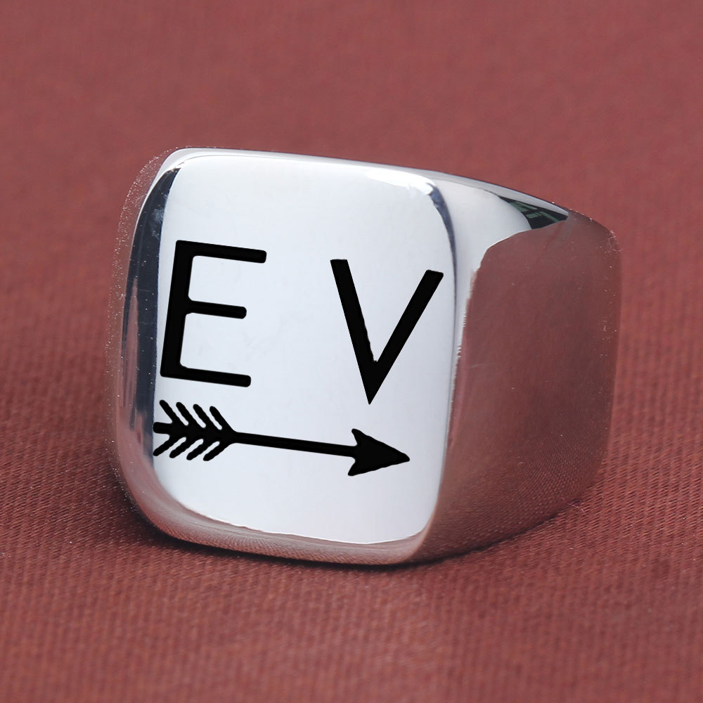 Retro Arrow Titanium Steel Plating Rings