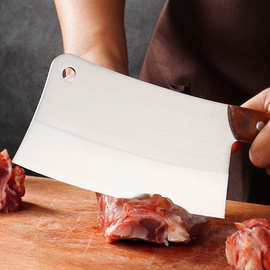 厂家现货厨房刀具不锈钢家用斩骨刀木柄阳江批发摆地摊跑江湖刀具