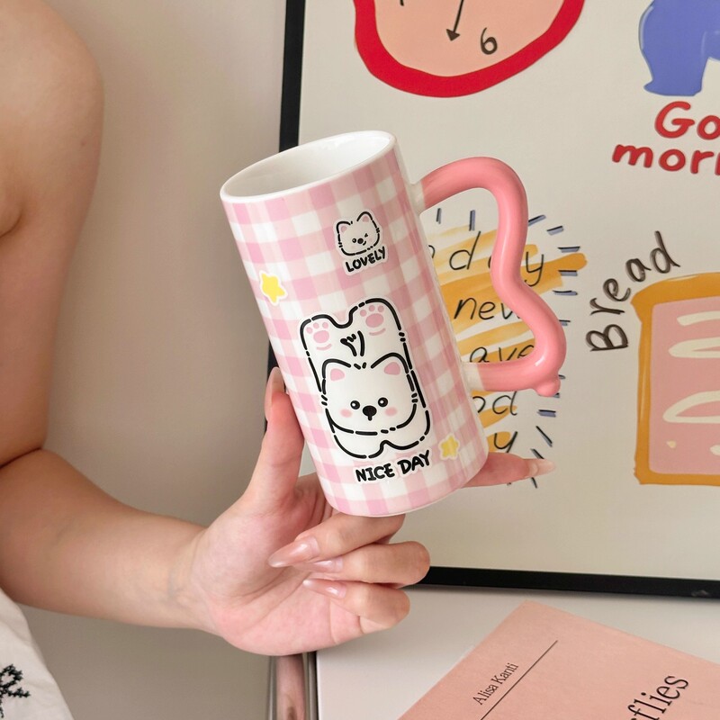 可爱萌宠陶瓷水杯马克杯子女生办公室咖啡早餐牛奶杯实用生日礼物|undefined