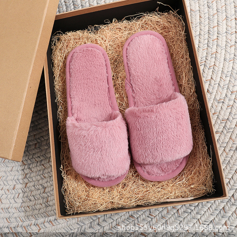 Pantuflas de Lino y Pelo Sintético Transpirable y Ligero para Casa y Viaje