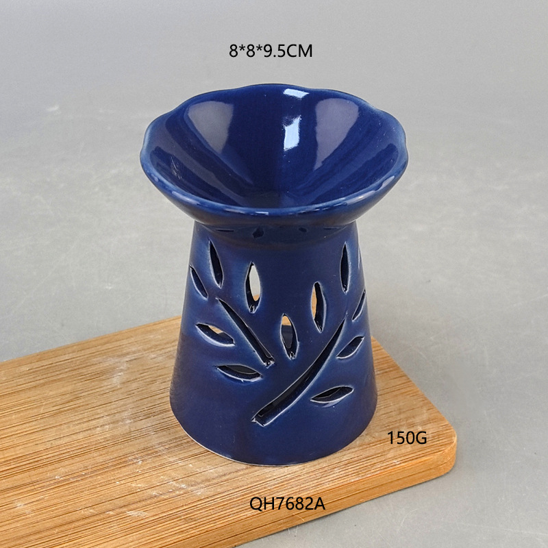 Lámpara de incienso de cerámica quemada en seco, lámpara de aceite esencial, horno de incienso de flores de cerámica, dormitorio, sala de estar, humidificador de fragancia
