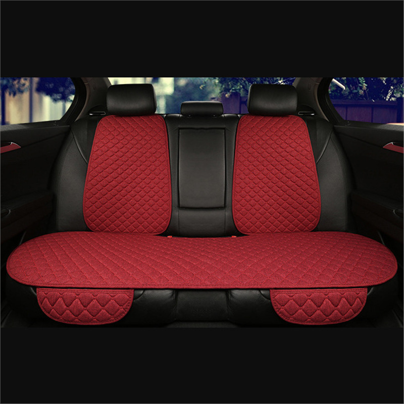 Seasons Breathable – Universal Seat cushion, seat cover - square-linen-lafite-red-with-rear-row-back-standard