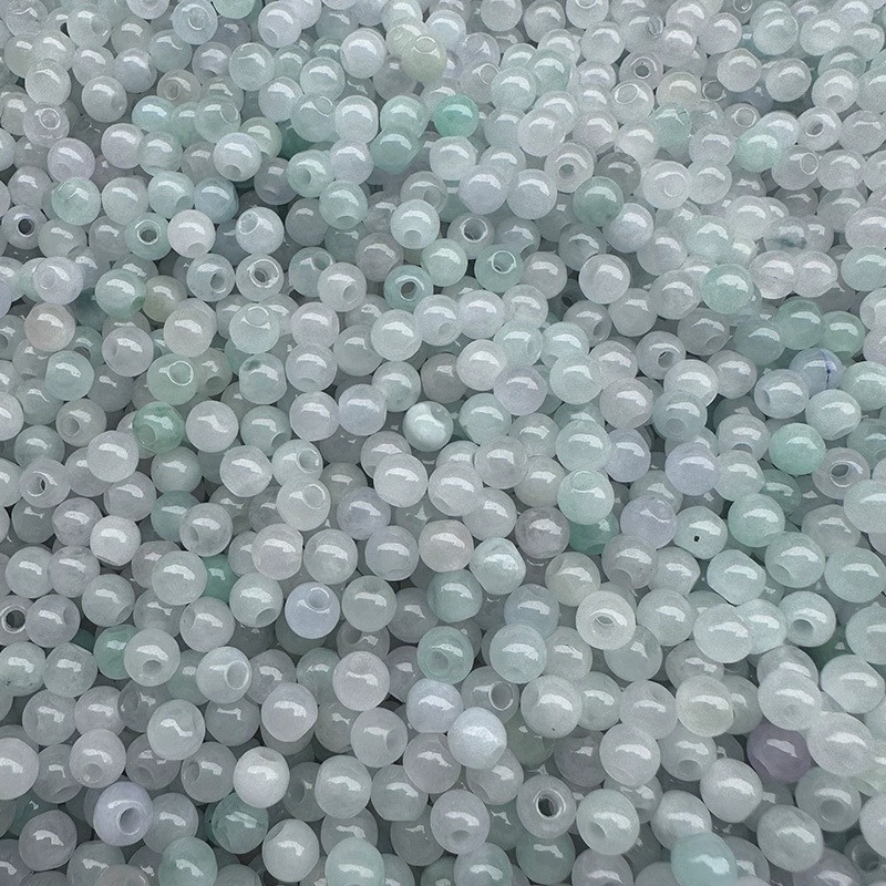 Изумрудные круглые бусины jade Мьянма, ожерелье и браслет, imitation ice, 6 мм, оптом, DIY