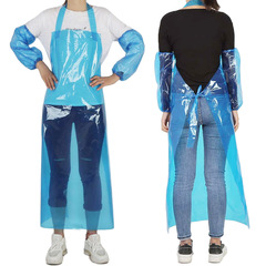 PE Waterproof Oilproof Apron with Sleeve for Men and Women, Large Size, Anti-Dirt, Restaurant Hot Pot Home Use, Extended Apron, Wholesale