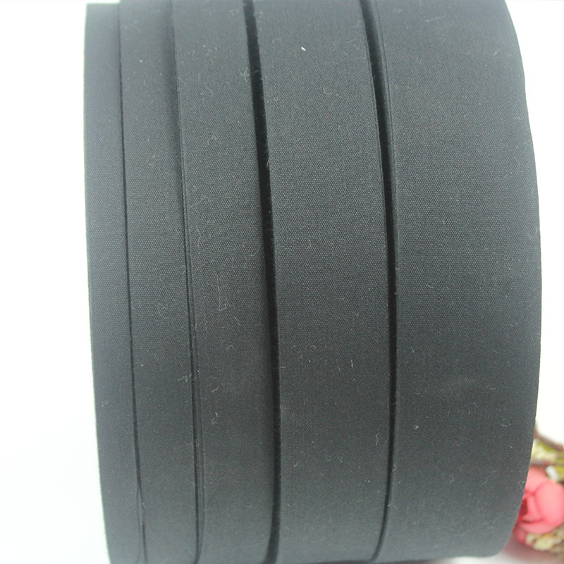 批发纯棉0.6-5cm细纹织带黑平纹全棉现货包边带商标棉带服装辅料