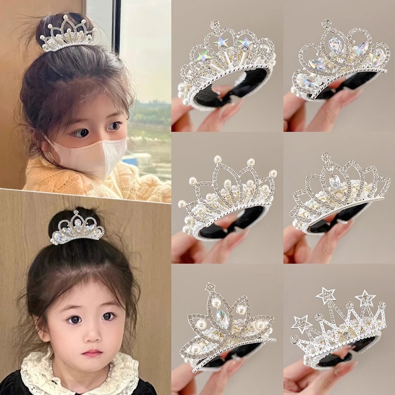 Nuevo tocado de princesa para niños perlas corona perla perilla