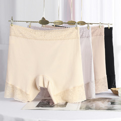 Women's plus-size invisible seamless cotton crotch flat-bottom pantyhose with lace edge anti-light thin safety pant