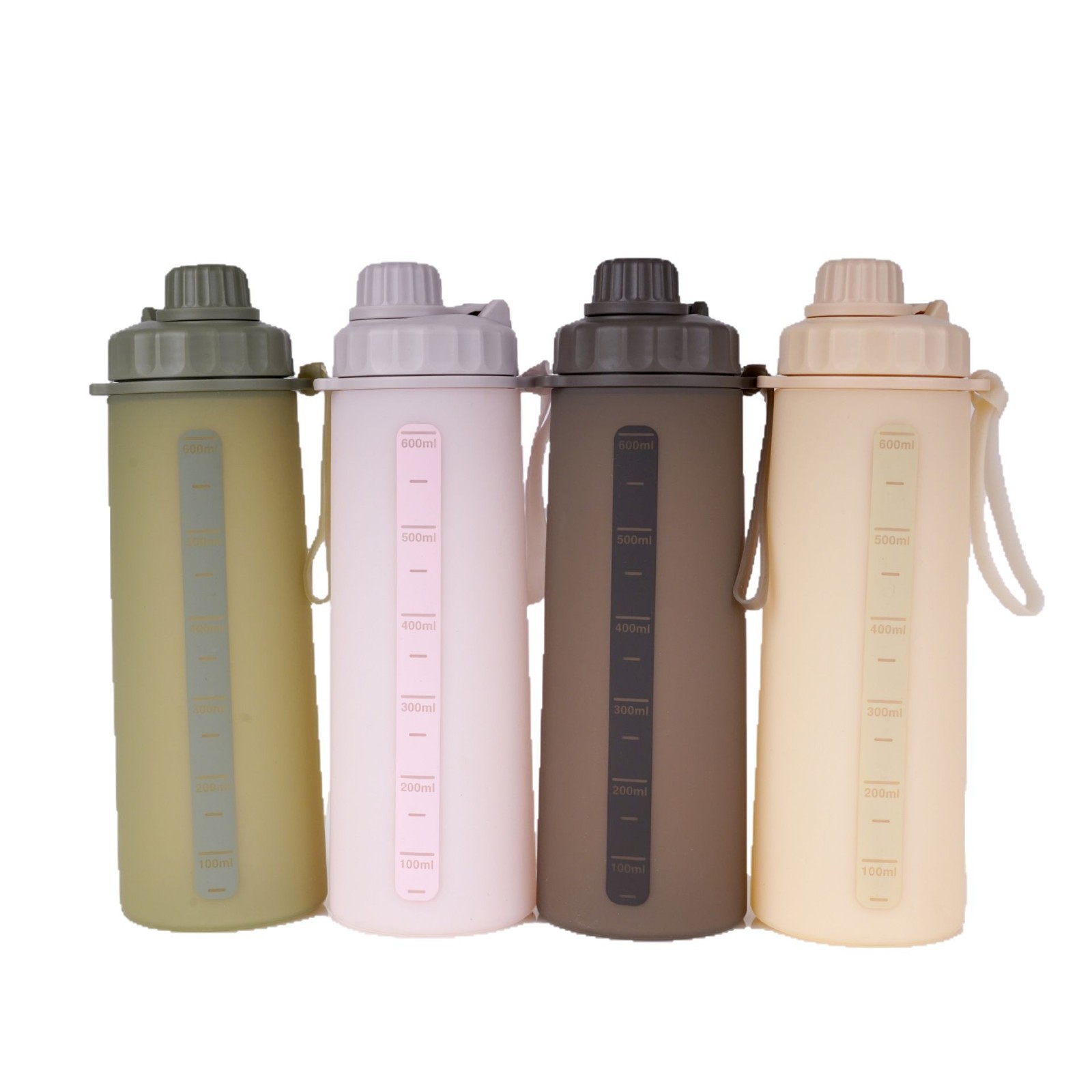 Nueva taza de agua de montaña de silicona de grado alimenticio plegable de 600ml resistente a altas temperaturas hervidor de agua portátil transfronterizo