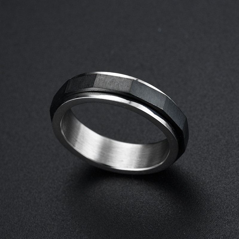 3g Weight Retro Classic Style Geometric Titanium Steel Plating Unisex Rings Men Band Rings