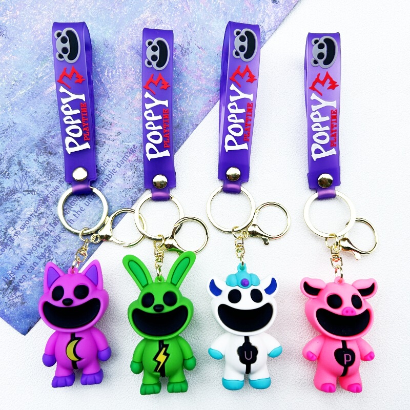 New Cross-border Smiling Small Animal Poppy Keychain smiling critters Peripheral Pendant Cartoon Doll New Cross-border Smiling Small Animal Poppy Keychain smiling critters Peripheral Pendant Cartoon Doll