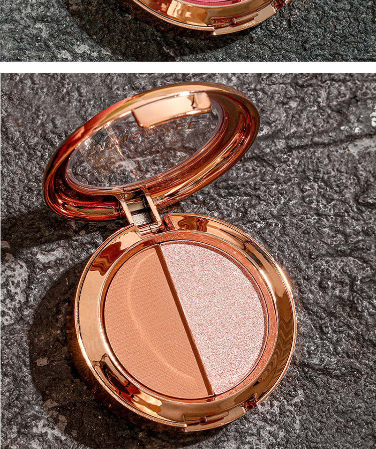Mingxi Zhi dual-color Eyeshadow palette: Earth tone, pearlescent, matte, golden flash, polarized light, small plate, portable Pumpkin color eyeshadow palette undefined
