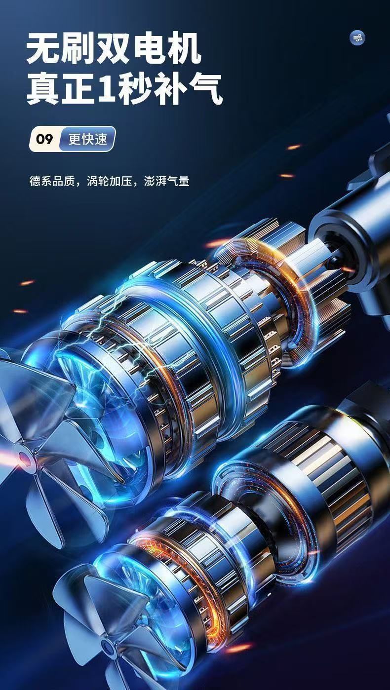 Car Air Pump, Handheld Car Air Pump, Household Electric Vehicle Multi-Functional Universal Portable Battery Car Air Pump