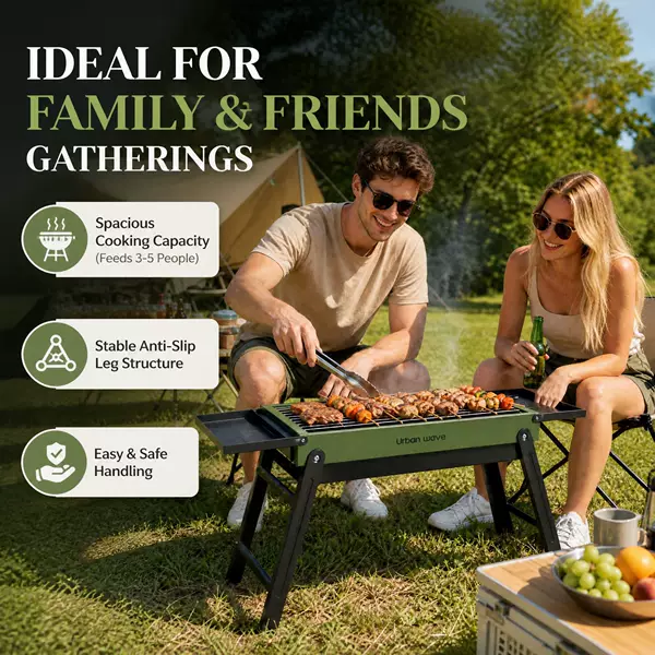 Urbanwave cross-border portable outdoor grill, retractable barbecue stove, stainless steel folding grill