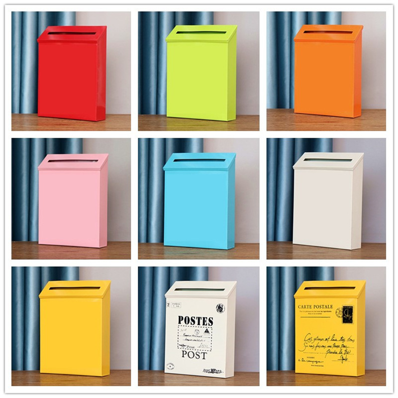 Retro Tin Mailbox Simple Wordless Mailbox Mailbox Home Decoration Shooting Props Wall Decoration Cross-border Special