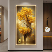 发财树入门玄关装饰画高端走廊过道大气好寓意挂画现代简约新壁画