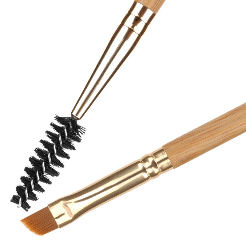 Single Double Eyebrow Brush Eyelash Brush Beauty Makeup Tool Bamboo Rod Double Spiral Eyebrow Brush Eyelash Brush